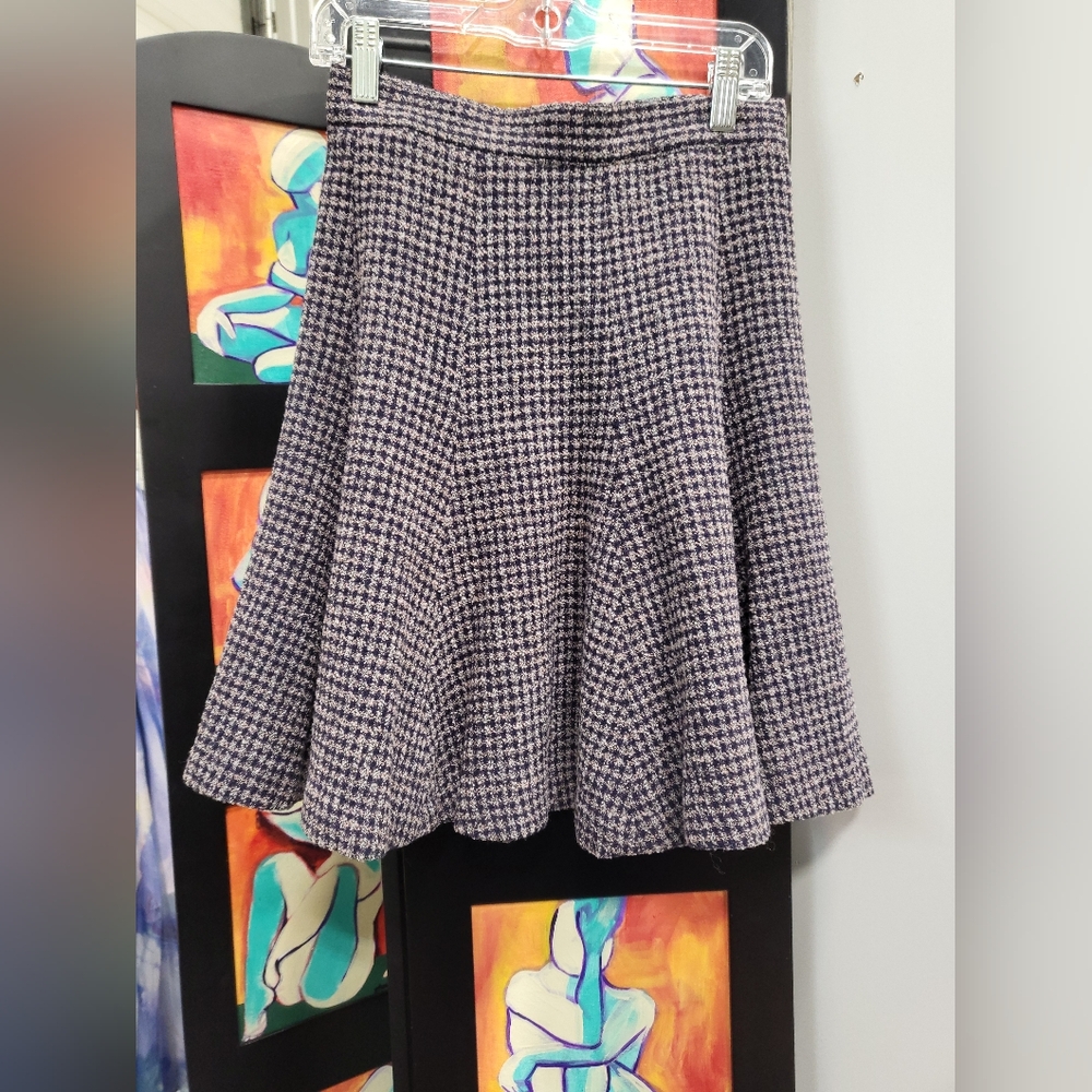 Purple Tweed Wool Skirt